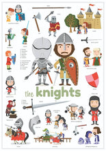 Charger l'image dans la galerie, Mini poster en gommettes LES CHEVALIERS 3-8 ans
